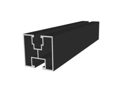 Obrázek Hliníkový profil Solar 40x40 Economy  4,6m černý elox s otlaky