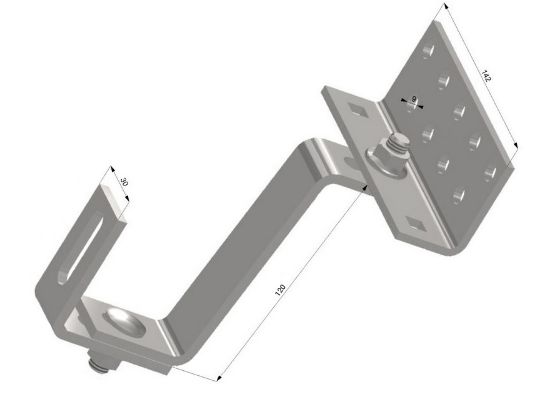Obrázek Střešní hák Solar VARIO, stavitelný, d.120mm pro šikmou střechu - tašky