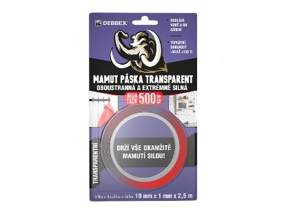 Obrázek DEBBEX MAMUT PÁSKA TRANSPARENT Oboustranná a extrémně silná 2,5m