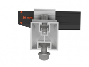 Hliníkové profily a příchytky pro fotovoltaické panely v.30mm
