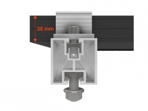 Hliníkové profily a příchytky pro fotovoltaické panely v.35mm