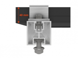 Hliníkové profily a příchytky pro fotovoltaické panely v.40mm