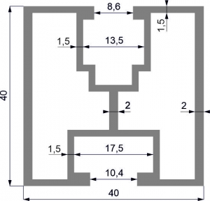 Al profil Solar - 40x40 Solid