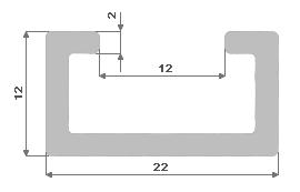 Hliníkový C profil 22.4x12.2