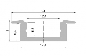 Hliníkový profil pro LED vestavný