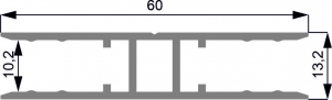 Hliníkový H profil mezera 10.2 mm elox