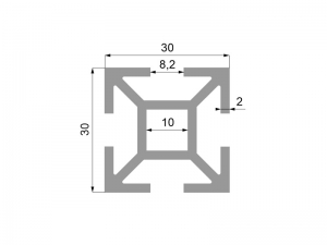 Al profil - Kombi stojka 30x30