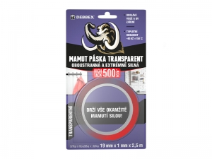 DEBBEX MAMUT PÁSKA TRANSPARENT Oboustranná a extrémně silná 2,5m