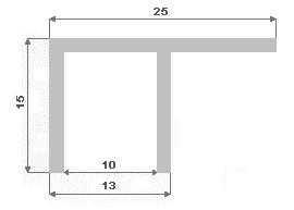 Hliníkový  F profil 25X15X1.5 mezera 10.2mm